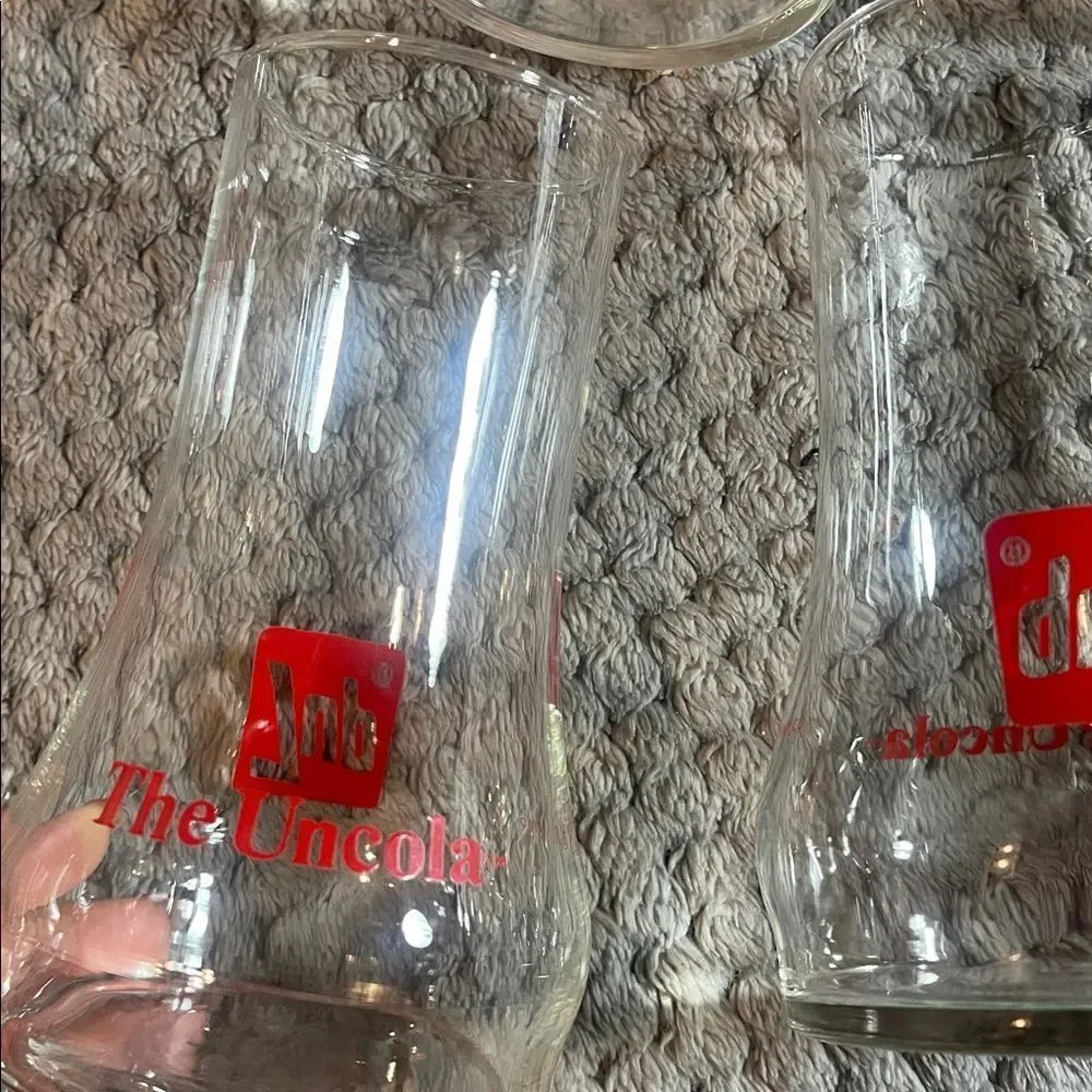 Vintage 7up Logo Clear Glass Set of 6